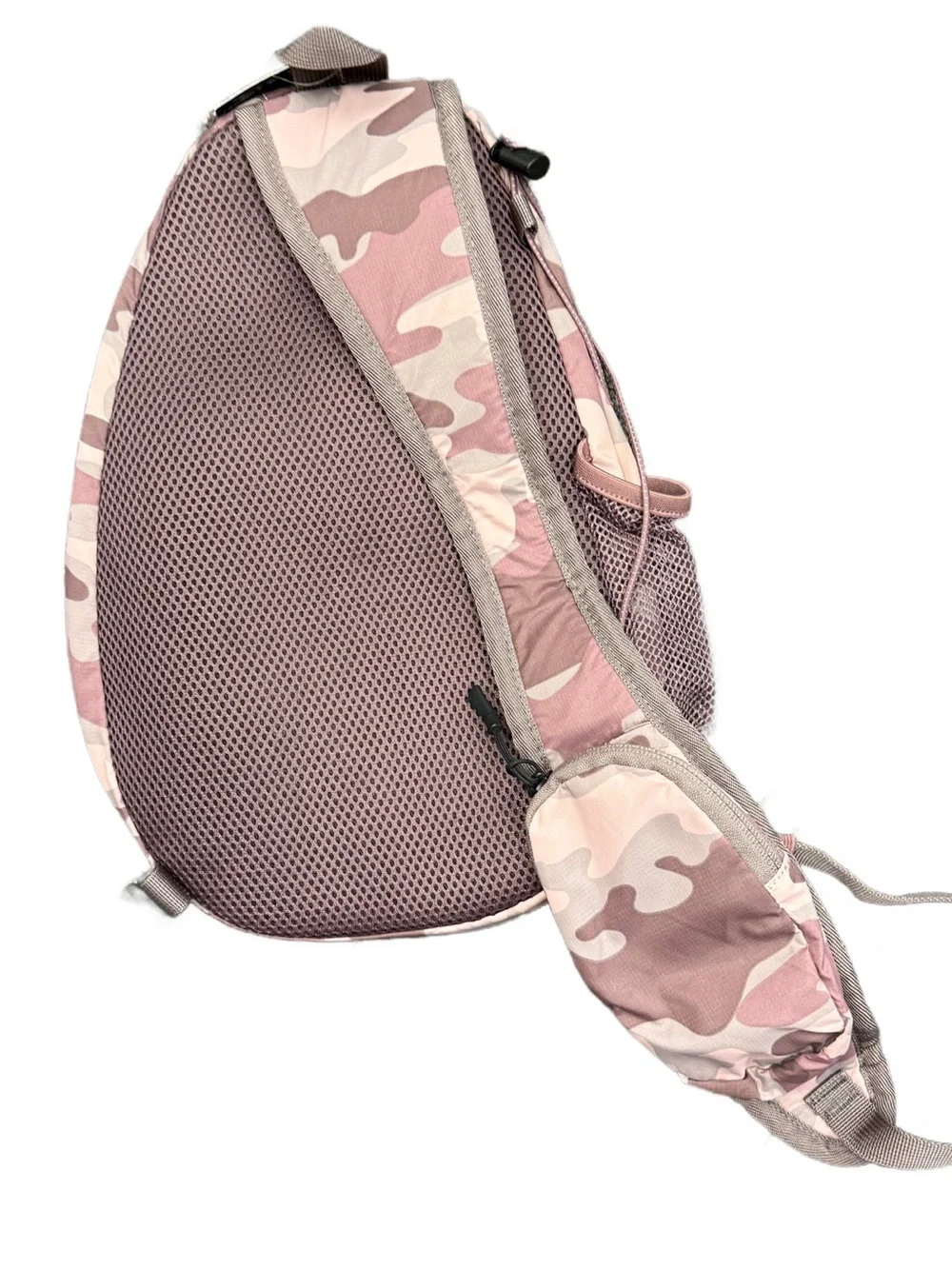 Eddie Bauer Pink Mauve and Beige Camo Sling Pack